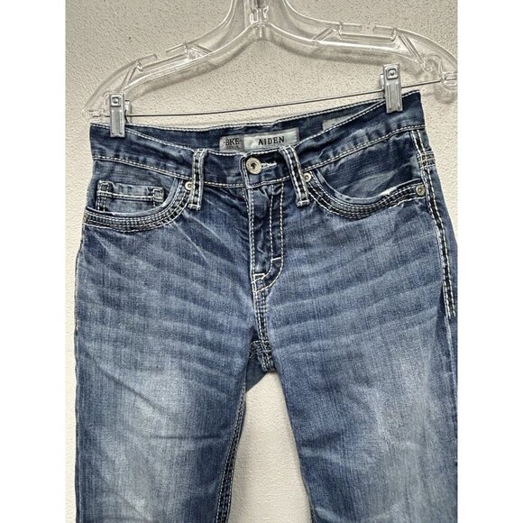 BKE Buckle Aiden Denim Jeans Mens 28x29 Western Cowboy Whiskered Grunge - Picture 4 of 9